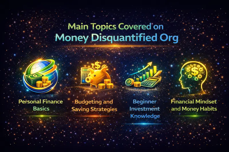 main topics covered on money disquantified org