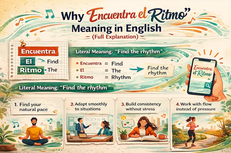 encuentra el ritmo meaning in english